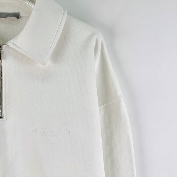 Dior White logo embroidered cotton sweatshirt - Picture 4 of 9